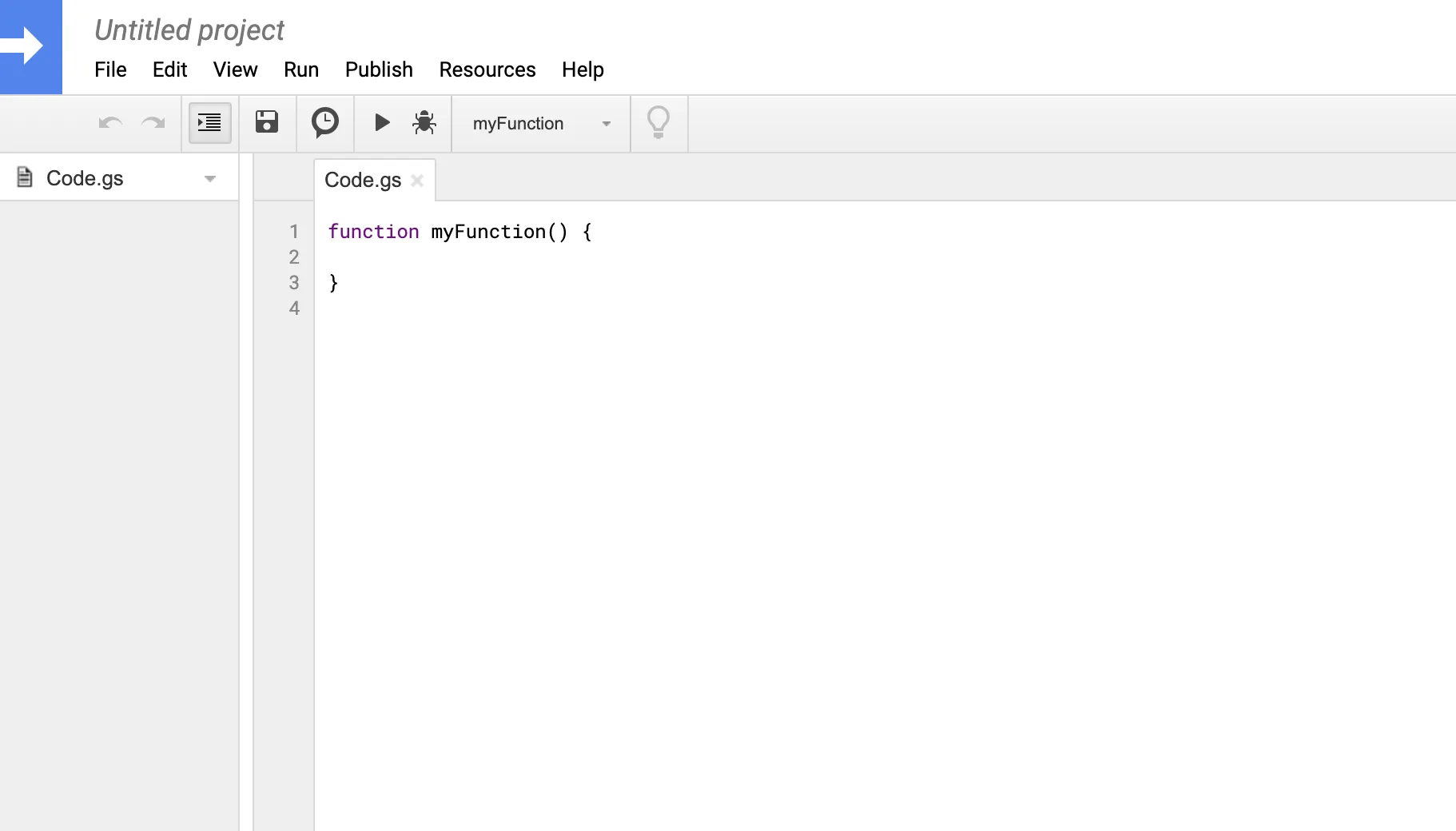 Empty Apps Script